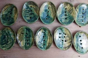 Ceramiczna mydelniczka Paproć